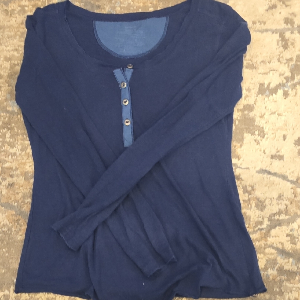 Patagonia Blue Fitted Long Sleeve Henley